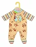 Zapf Creation 871478 Dolly Moda Strampler mit Giraffe 43cm -Puppenstrampler für 39-46 cm große Puppen, gelb mit bunten Ärmeln.