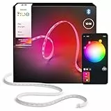 Philips Hue Flux 10m LED-Lightstrip, 1200 lm Lichtband, flexible Innenbeleuchtung, Chromasync™-Farbmischung, RGBWWIC, LED Streifen zuschneidbar, erweiterbar, wiederverwendbar, App- und Sprachsteuerung