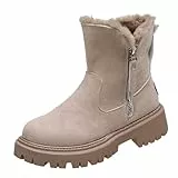 Fulidngzg Winterstiefel Damen Gefüttert - Winterschuhe Schneestiefel Warm Stiefeletten Wasserdicht Winter Boots Outdoor mit Seitlicher Reißverschluss Stiefel