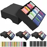 BILIPLE 4 Stück Sammelkarten-Aufbewahrungsbox, 9360 Kartenaufbewahrung mit 48 bunten Trennblättern, Schwarzer Karton Storage Box, Kartensammelbox für TCG/Magic/MTG Aufbewahrun