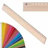 Metrie™ Lineal 30 cm – Holzlineal | Langes & Handlich | Für Grundschule, Schule & Büro, Zeichnen, Handwerker, DIY | Hergestellt In Der EU | 1 Stück | SCHOLAR