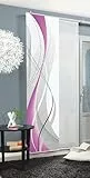Home Fashion 87152 Schiebewand Digitaldruck Carlisle Dekostoff, 245 x 60 cm, Farbe:Beere