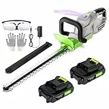 WeGofly Akku-Heckenschere, (55 cm Schnittlänge, 17 mm Messerabstand), 21V 2x2.0Ah Batterien und Ladegeräte Heckenschere Elektrisch, Mit Leistungsanzeige, um 90 Grad drehbarer Griff