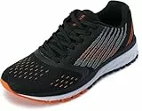 WHITIN Herren Laufschuhe Sportschuhe für Männer Gym Fitness Cushion Walkingschuhe Joggingschuhe Walking Schuhe Fitnessschuhe Schwarz Orange Größe 43