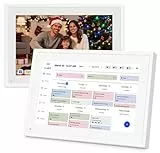 Hesmor 10,1 Zoll Digitaler Kalender mit Touchscreen, Elektronischer Familienplaner & Aufgaben Manager mit 32 GB Speicher, 1280 x 800 HD, Bilderrahmfunktion für Jahre 2025-2026, Weiß
