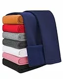 Auranso Thermo Leggings Mädchen Kinder Thermoleggings Gefütterte Winter Baumwolle Warme Dick Marineblau 122-128