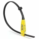 CXWCX Kabelschloss mit Zahlencode | 3-stelliges Fahrradschloss aus Stahl - Kompakt, Verstellbar (45cm) für Ski, Kinderwagen, E-Scooter & Gepäck | Tragbarer Diebstahlschutz (Gelb)