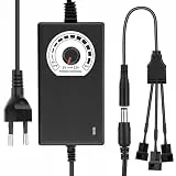 RUIZHI 3Pin Pwm Lüftersteuerung und 36W 12V Netzteil, 100–240V AC zu 3–12 V DC, Pwm Regler Fan Speed Control Module