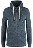 OXMO OXVicky Sweat Zip-Jacke Damen Sweatjacke Sweater Pullover mit Tubekragen Kängurutasche Reißverschluss Regular fit, Größe:XS, Farbe:INS BL MEL (7989915)