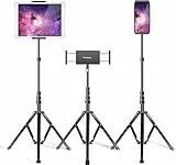 elitehood Aluminium Tablet Stativ Halterung - Tablet Ständer Höhenverstellbar bis 65'' Halter Stativ für iPad Pro 9.7, 10.5, 12.9, Air, Mini, iPhone 4.7-13 Zoll