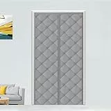 WENT Magnet Wärmeschutzvorhang für Türen. Höhe 210 cm, Breite 90 cm, Volle Größe, Thermo Türvorhang, Isolier Schutz Vorhang, Haustierfreundlich, Wasserdicht, Winddicht, Rauchgrau
