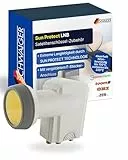 SCHWAIGER Quad LNB digital Sun Protect I Low Noise Blockconverter für 4 Teilnehmer I extrem wetterfest & geeignet für Multifeedanlagen I SAT-Zubehör für störungsfreien Empfang I hellgrau
