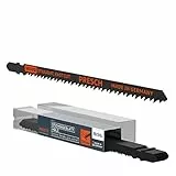 Presch Stichsägeblätter Holz 10 Stk. (Sehr Lang) - Extrem schneller, gerader Schnitt (5-120mm) - Profi Stichsägeblatt Set - T-Schaft für jede Stichsäge - Sägeblätter für dickes Holz