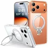 TORRAS Ostand Q3 Spin für iPhone 17 Pro Max Hülle (360°Stabilen Ständer für Magsafe) Militärschutz Case mit Kamera-Tastenschutz Anti-Vergilbung Handyhülle für iPhone 17 Pro Max Case Transparent