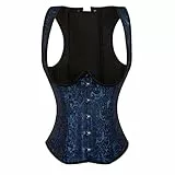 Grebrafan Damen Corsage Top Brokat Unterbrust Taillen Korsett (EUR(32-34) S, Dunkelblau)