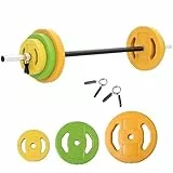 HOMCOM Hanteln Set 20kg Hantelset aus Metall Kurzhanteln mit Verbindungsrohr Rutschfester Griff Langhanteln Workout Hantel Gewichte Dumbbell Set für Zuhause