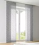Kutti Schiebegardine Schiebevorhang Raumtrenner Enya grau Ausbrenner mit Paneelwagen B 60 x H 175 cm (1 STK)