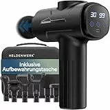 Massagepistole inkl. 6 Massageköpfen & 30 Geschwindigkeiten, mit USB-C Anschluss und LCD Touchscreen I Muskel Massagegerät, Massage-Gun, Muskelmassagepistole, Muskel-Pistole (Schwarz)