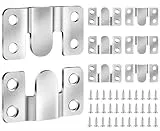 Caianwin 8 Stück Schwerlast Bilderrahmen Aufhänger Edelstahl – Ineinandergreifend für Foto, Spiegel, Wandhalterung und Möbelverbinder (54mm×30mm)