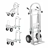 VEVOR 4-in-1 Sackkarre Klappbar 363/454kg Tragfähigkeit Transportkarre Aluminiumlegierung & Kohlenstoffstahl Sackkarre ⇋ Plattformwagen Trolley für Lade- & Transportaufgaben im Innen- & Außenbereich