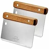 SILBERTHAL Teigkarte 2er Set Edelstahl 16cm groß - Teigschaber für Brot, Pizza, Gemüse - Teigmesser zum einfachen Portionieren, Schneiden und Aufschaben
