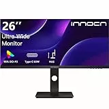 INNOCN Ultrawide Monitor 26 Zoll, UWFHD 60Hz IPS Bildschirm, Farben Calibrated Professional Monitor, 21:9, Adaptive sync, (USB-C, HDMI, DisplayPort) Höhenverstellbar, 12 Monate Garantie,26C1F-D