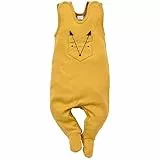 Pinokio Baby Sleepsuit Secret Forest, 100% cotton curry with fox pocket, Unisex Gr. 56-74 (68)