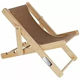 Kerbl Pet Katzenliegestuhl Beach, Katzenliegebett, Holz, Sisal, Liegefläche 52 x 26 cm, im Strandstuhl-Design, 3-Fach höhenverstellbar, für innen & außen