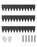 VEVOR Rasenkante, 3er-Pack 1016x203x1,5mm, Beetumrandung aus Metall, biegbare Wegbegrenzung, robuste Beeteinfassung, Trennwand für Blumenbeete, Hofwege, schwarz