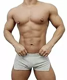 DLSMDOUS Herren Laufshorts mit 3' Innennaht und großer Laufseitenaufteilung Grau M
