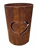 Vosteen Metall Windlicht Herz Rost Metall Lampe Feuer Fackel (groß)