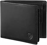 WONSEFOO Geldbörse Herren Leder Geldbeutel Männer Klein mit RFID Schutz, 10 Portmonee Kreditkartenetui, 2 Banknotenfächern, Großes Münzfach, Portmonee Leder mit Schlüsselhalter Inklusive Geschenkbox