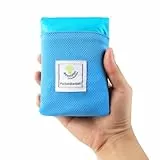 KITDAHOM Mini Picknickdecke - Stranddecke - Ultraleicht, 150 × 110 cm, Nylon Material, Superleicht, Sandabweisend, Reiß- und Abriebfest, Ideal für Reisen, Camping, Strand und Wandern (Blau)