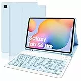Samsung Galaxy Tab S6 Lite Tastatur mit Hülle, QWERTZ Deutsches Bluetooth Tastatur Hülle für Samsung Galaxy Tab S6 Lite 10,4 Zoll 2024(SM-P620/ P625) & 2022(SM-P613/ P619) & 2020(SM-P610/ P615)