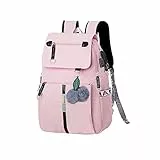 Schultasche Rucksack Schulrucksack Mädchen Schulranzen Jungen Campus Backpack Nylon Wasserdicht Daypacks Damen Freizeit Rucksack Teenager Rucksäcke (Pink)
