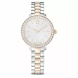 Swarovski Uhr, Schweizer Produktion, Metallarmband, Silberfarben, Roségoldfarbenes Finish
