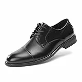 Cusolemore Männer Business Halbschuhe Anzugschuhe Herren Oxford, Wingtip Prinz Herren Schnürschuhe, TPR-Sohle Black 39.5 Wide