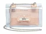 Steve Madden Damen Scene Clutch Crossbody Bag, Transparent, Einheitsgröße