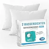 SWEET NIGHT Sweetnight - Set mit 2 Wasserdichten Kissenbezügen 50x70 cm | wasserdichte und mikroatmungsaktive Matratzenauflage | Sanft und leise | Waschbar bei 90°C | Reißverschluss