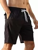 APTRO Herren Badehose Freizeit Short Schnelltrocknend Badeshorts Sportsshorts Schwarz K27 M