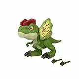 Mattel JURASSIC WORLD Dilophosaurus - Dinosaurierspielzeug mit Geräuschen und Pfeilen für wilden Kampfspaß authentisches Aussehen, 20 cm lang, für Kinder ab 4 Jahren, HNT66