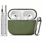 Inesore Compatible with Airpods Pro 2nd/1st Case Cover,Silicone Protective Case for Apple Airpods Pro 2nd/21st Generation Charging Case with Keychain and Cleaner Pen