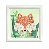 DIAMOND DOTZ 2592733 Original 5D Diamond Painting Set Mini, Wald Fuchs, DIY Diamant-Malerei inkl. Bilderrahmen für Kinder ab 6 Jahren