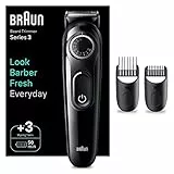 Braun Barttrimmer Series 3, Bartschneider und Trimmer Herren mit ultrascharfer Klinge, 40 Längeneinstellungen, mit 50 Min. kabelloser Laufzeit, BT3410