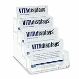 TAYMAR Visitenkartenhalter, Visitenkartenständer, Visitenkartenaufsteller, 4 Etagen, transparent