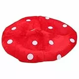 Amosfun Roter Pilzhut Lustige Kopfbedeckung FüR Kinder Weicher PlüSch Hut Mit Pilzform Ideal FüR Karneval Rollenspiele Und Themenpartys 15.00X15.00X1.97In