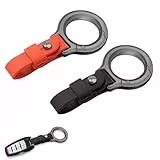 2 Stück Schlüsselanhänger aus Leder, Autoschlüssel mit Alloy Ring, personalisierter Schlüsselanhänger für Männer und Frauen (schwarz und rot).