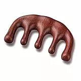 Amaxiu Kopfhaut Massagekamm Holzkamm, natürlicher Sandelholzkamm kein statischer Kamm mit breiten Zähnen Kopfmassage Stimulator Gua Sha Kamm Körpermassage Werkzeug für Männer und Frauen (Stil A)