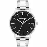 Calvin Klein Analog Quarzuhr für Herren Kollektion Linked Bracelet for HIM mit Silbernes Edelstahlarmband - 25200053