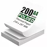200 Blatt, A4-Thermopapier für Tragbare Drucker M08F/ M832/ Q302/M834/MT800, Kompatibel mit Broth... Phom... HP..., A4 Thermopapier 210x297 mm (Gefaltet, Endlospapier)
